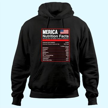 Discover Patriotic Merica Nutrition Facts Hoodie