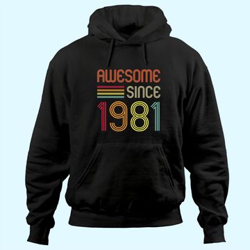 Discover Awesome Since 1981 40th Birthday Retro Hoodie