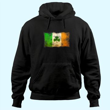 Discover Distressed Ireland Flag Shamrock Vintage Irish Flags Hoodie