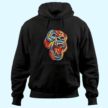 Discover Colorful Silverback Gorilla Image Gorillas Picture Ape Hoodie