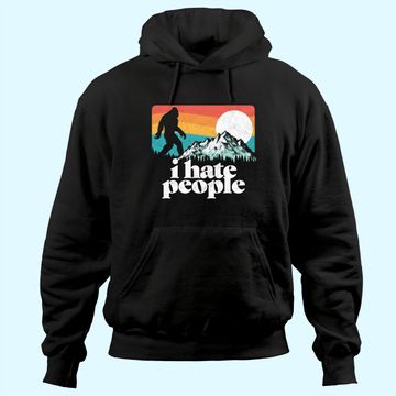 Discover I Hate People! Funny Bigfoot Mountains Retro Hoodie