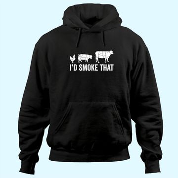 Discover I'd Smoke That Fun BBQ Smoker Chef Hoodie