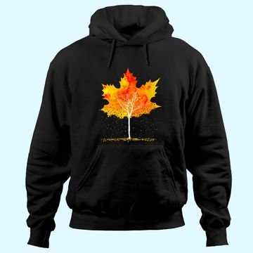 Discover Maple Leaf Autumn Tree Orange Fall Leaves Season Hoodie