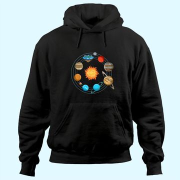 Discover Flat Earth Joke Flat Earthers Solar System Hoodie