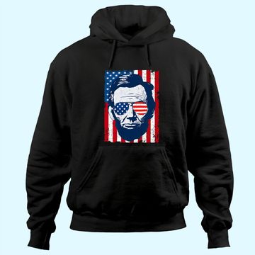 Discover Abe Lincoln Beard Sunglasses & American Flag 4th Of July Hoodie