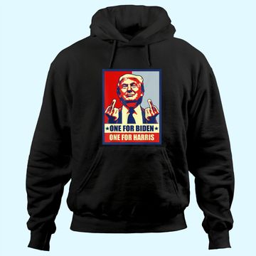 Discover Trump Middle Finger Biden Harris Republican American Flag Hoodie