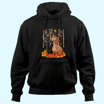 Discover Hello Autumn Maple Dachshund Leaf Fall Cute Dachshund Hoodie