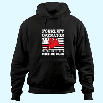 Discover Forklift Operator The Thin Line American Flag Hoodie