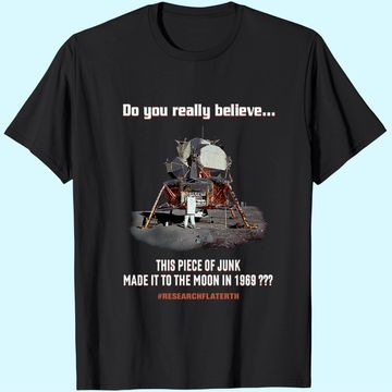 Discover Flat Earth t-Shirt, Lunar Lander t-Shirt, Earth is Flat, NASA Conspiracy, Lies