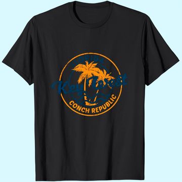 Discover Key West Vintage Emblem Basic Cotton T-Shirt