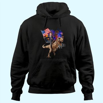 Discover Trump Riding a Dinosaur T-rex Suppor Hoodie