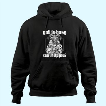 Discover God Is Busy Can I Help You Baphomet Hoodie