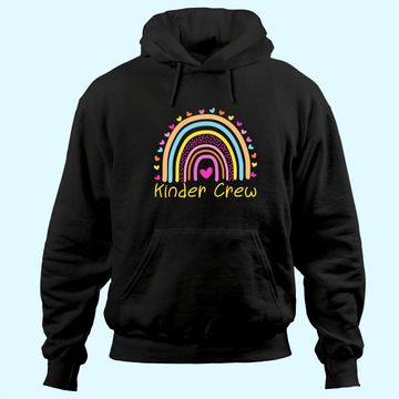 Discover Kinder Crew Kindergarten Teacher Rainbow Heart Hoodie
