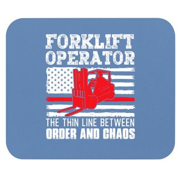 Discover Forklift Operator The Thin Line American Flag Mouse Pad
