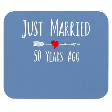 Discover Just Married 50 Years Ago 50th Husband Wife Anniversary Gift Mouse Pad