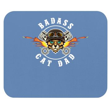 Discover Badass Cat Dad | Best Cat Dad Ever | Funny Mouse Pad