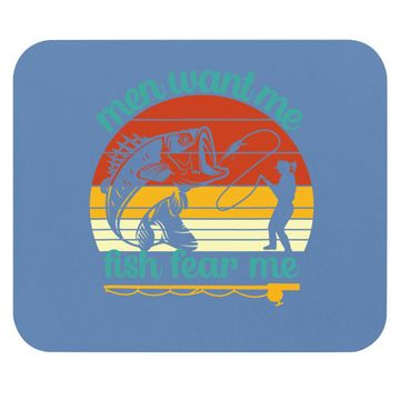 Discover Fishing Want Me Fish Fear Me Funny Vintage Gift Mouse Pad