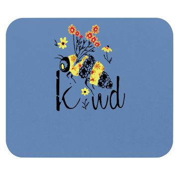 Discover Bee Kind Graphic Floral Mouse Pad