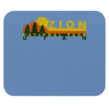 Discover Zion National Park Sunny Mountain Treeline Mouse Pad
