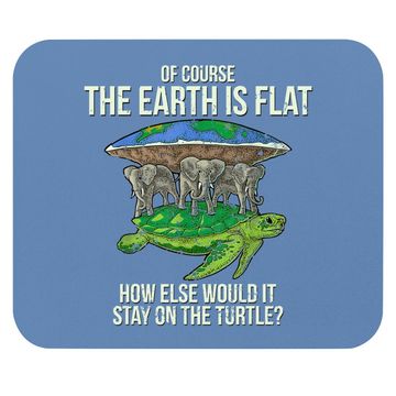 Discover Flat Earth Society Mouse Pad Turtle Elephants Gift