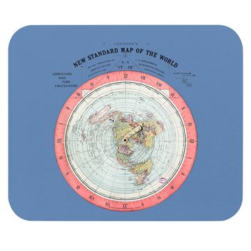Discover Flat Earth Theory World Map - Funny Conspiracy Theory Mouse Pad Mouse Pad
