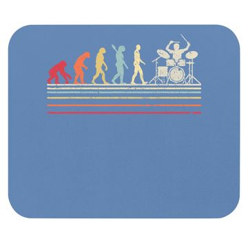 Discover Funny Drummer Mouse Pad. Retro Vintage Evolution Of Man Mouse Pad