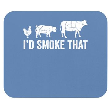Discover I'd Smoke That Fun Bbq Smoker Chef Mouse Pad
