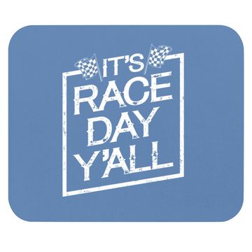 Discover It's Race Day Y'all Dirt Track Racing Checkered Flag Mouse Pad