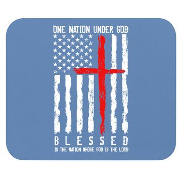 Discover Patriotic Christian Mouse Pad "blessed" One Nation Under God