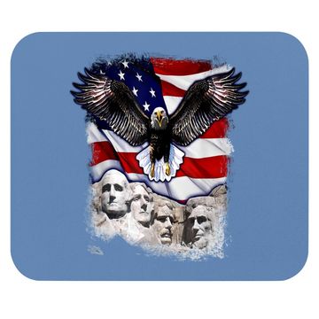 Discover 4th Of July American Bald Eagle Mount Rushmore 'merica Flag Mouse Pad