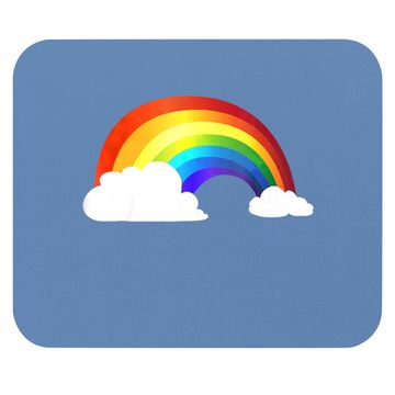 Discover Rainbow Mouse Pad - Shiny Rainbow In The Clouds