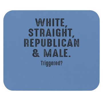 Discover White Straight Republican Male Triggered Mouse Pad