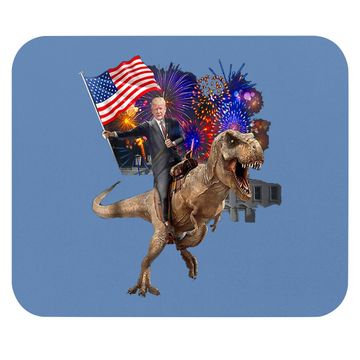 Discover Trump Riding A Dinosaur T-rex Suppor Mouse Pad