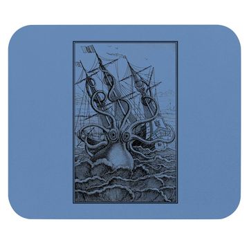Discover Giant Octopus Pirate Ship Vintage Kraken Sailing Squid Mouse Pad