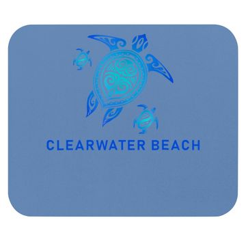 Discover Clearwater Beach Florida Sea Blue Tribal Turtle Mouse Pad