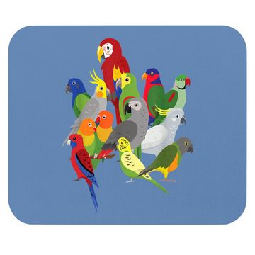 Discover Parrot Flock - Macaw, Cockatoo, African Grey, & Budgie Mouse Pad