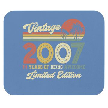 Discover Vintage 2007 14th Birthday Gift Boys Girls Mouse Pad