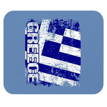 Discover Greece Flag Vintage Distressed Greece Mouse Pad