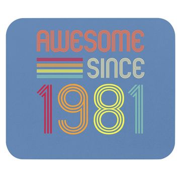 Discover Awesome Since 1981 40th Birthday Retro Mouse Pad