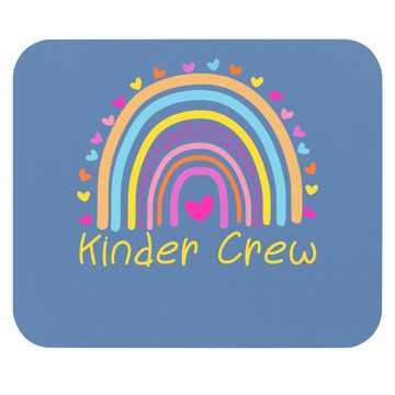 Discover Kinder Crew Kindergarten Teacher Rainbow Heart Mouse Pad
