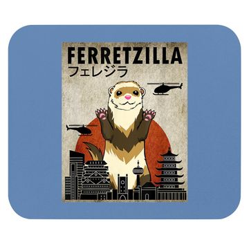 Discover Ferretzilla, Vintage Ferret Japanese Sunset Style Mouse Pad
