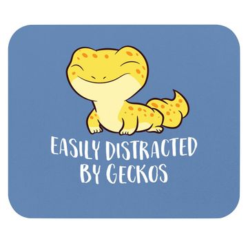 Discover Easily Distracted By Geckos Cute Leopard Lizard Mouse Pad