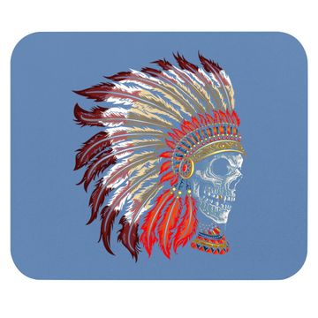 Discover Native American Indian Mouse Pad Awesome Skull Indigenous American Mouse Pad