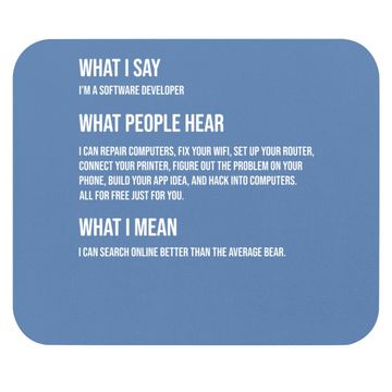 Discover I'm A Software Developer What I Say What I Mean Mouse Pad