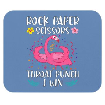 Discover Rock Paper Scissors Throat Punch I Win Flamingo Game Mouse Pad