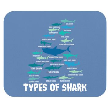 Discover Types Of Shark Megalodon Great White Nurse Shark Mouse Pad