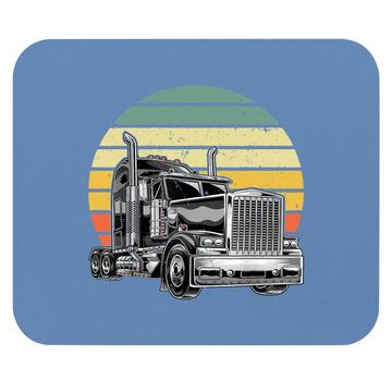 Discover Retro Vintage Trucker Big Rig Semi Trailer Truck Driver Mouse Pad