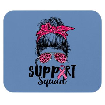 Discover Support Squad Messy Bun Pink Warrior Breast Cancer Awareness Mouse Pad
