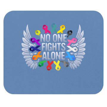 Discover No One Fights Alone Multicolor Ribbon For Cancer Awareness Mouse Pad