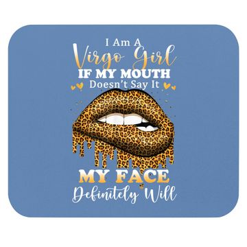 Discover Leopard Lips Biting I Am A Virgo Girl Mouse Pad